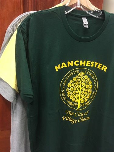 Manchester: The City of Village Charm Tshirts ($10) (sz. S-XXL in yellow, gray or green; also youth sizes!)