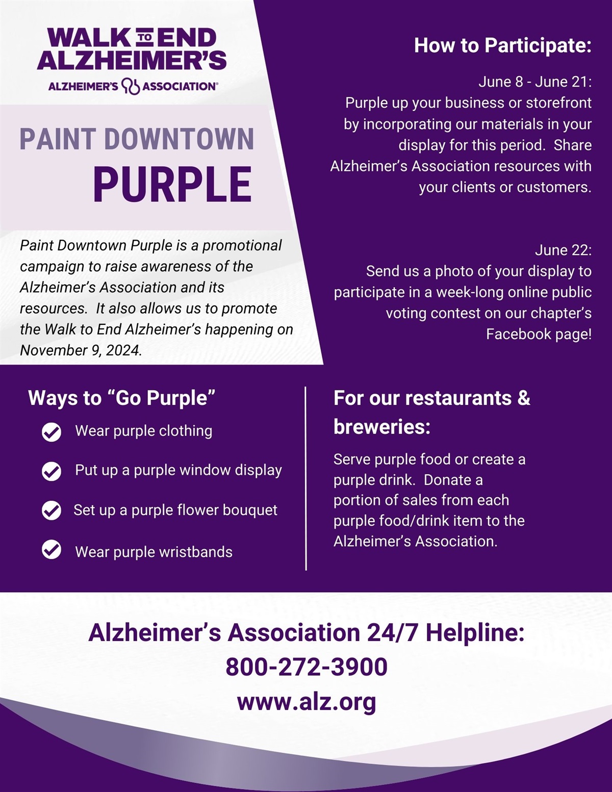 Paint Downtown Purple! Town of Manchester